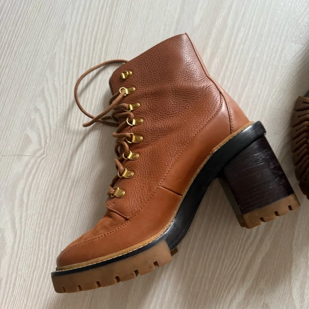 Tory Burch Women's Miller Block Heel Hiker Boots Size 8